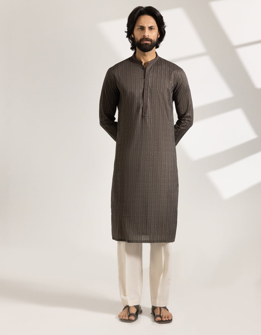 Cotton Green Kurta - J. Junaid Jamshed