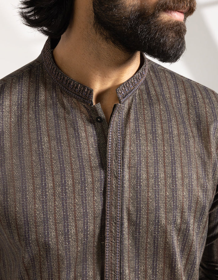 Cotton Green Kurta - J. Junaid Jamshed