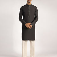Blended Charcoal Kurta - J. Junaid Jamshed