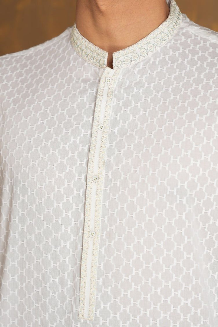 Cotton White Kurta - J. Junaid Jamshed