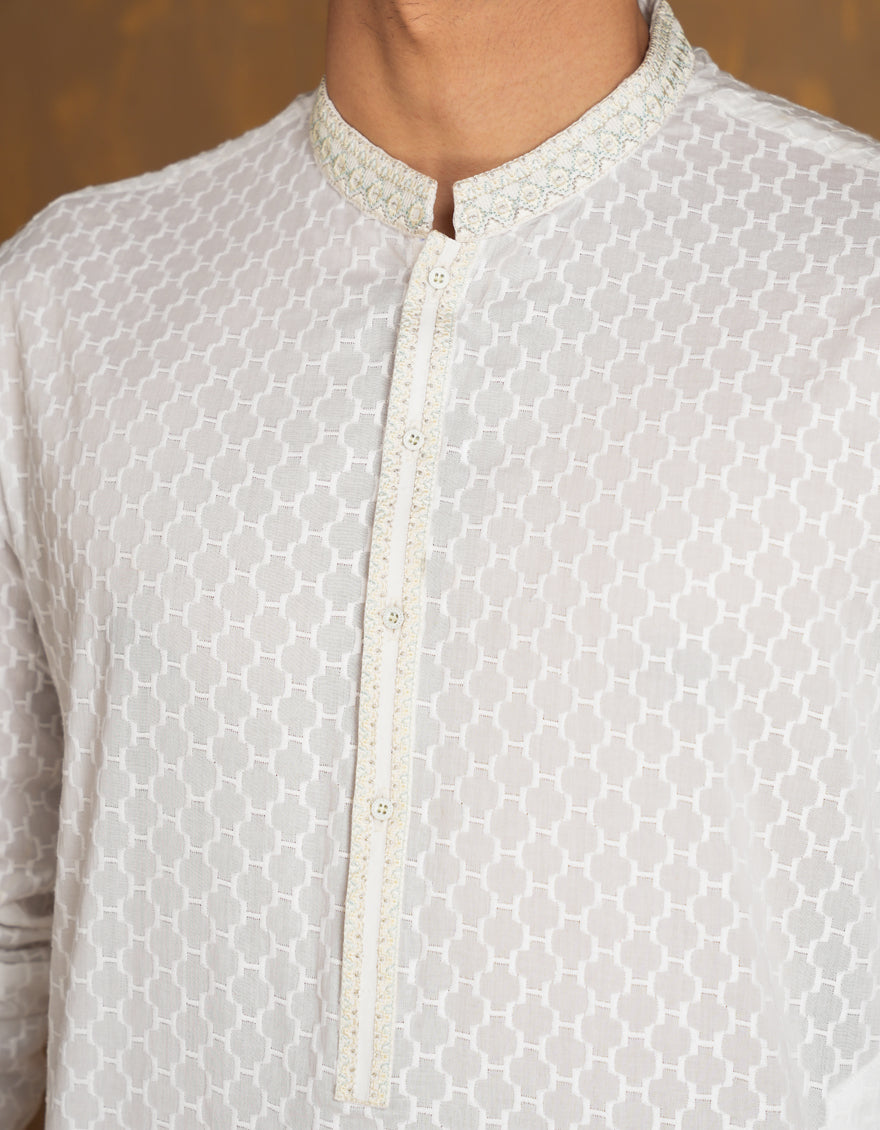 Cotton White Kurta - J. Junaid Jamshed