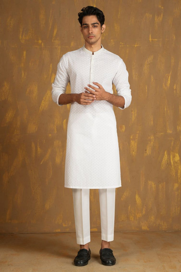 Cotton White Kurta - J. Junaid Jamshed