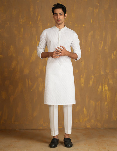 Cotton White Kurta - J. Junaid Jamshed