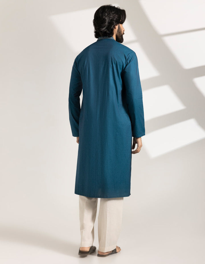 Cotton Sea Green Kurta - J. Junaid Jamshed