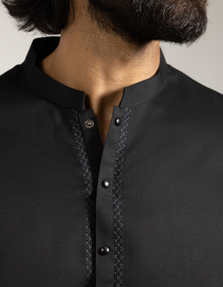 Blended Black Shalwar Kameez - J. Junaid Jamshed