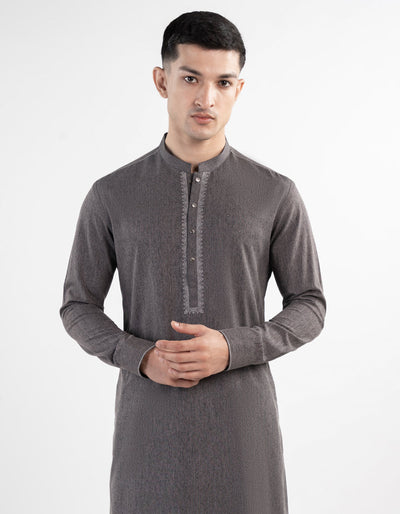 Blended Grey Kurta Trouser - J. Junaid Jamshed