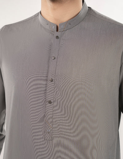 Blended Grey Kurta Trouser - J. Junaid Jamshed