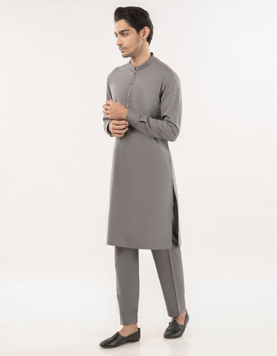 Blended Grey Kurta Trouser - J. Junaid Jamshed