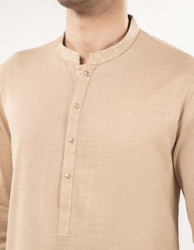 Cotton Brown Kurta Trouser - J. Junaid Jamshed