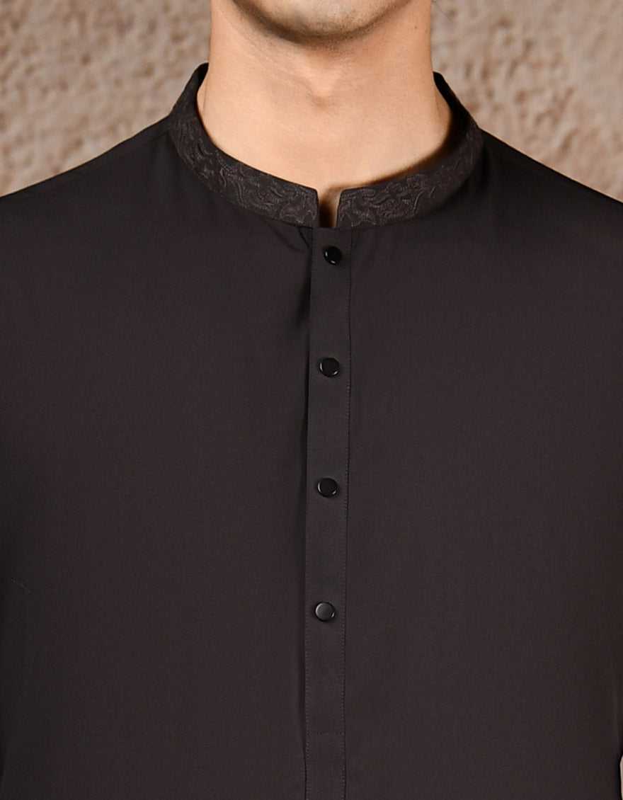 Blended Brown Kurta Trouser - J. Junaid Jamshed