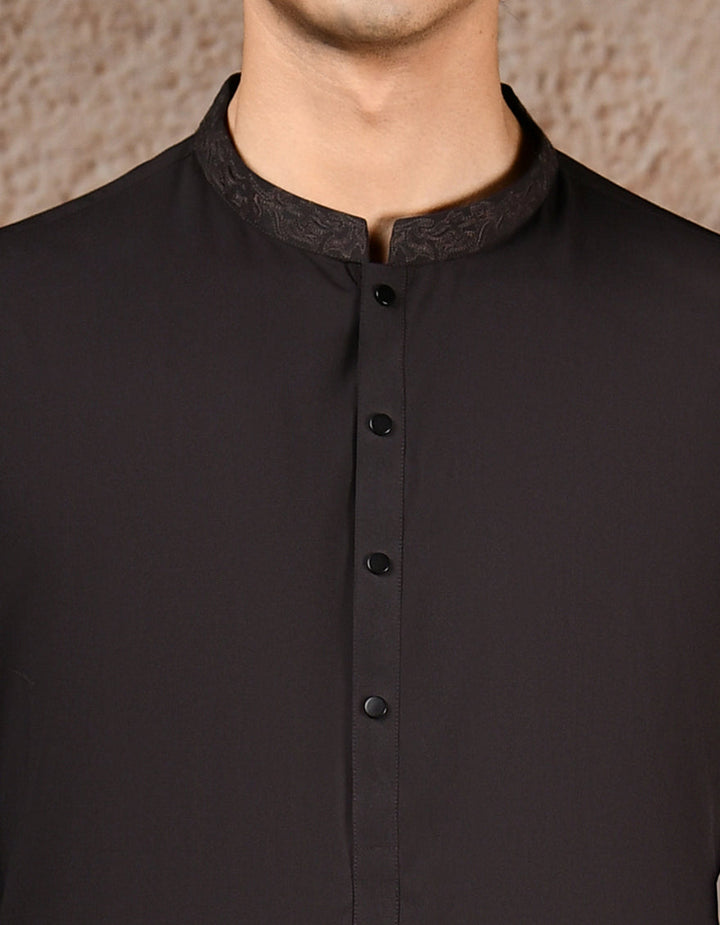 Blended Brown Kurta Trouser - J. Junaid Jamshed
