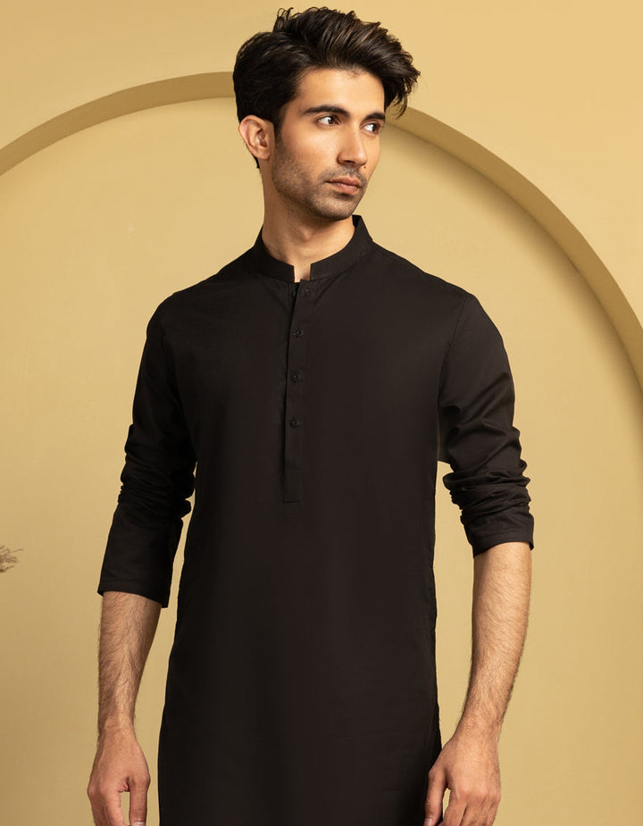 Cotton Black Kurta Trouser - J. Junaid Jamshed