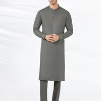 Blended Mud Green Kurta Trouser - J. Junaid Jamshed