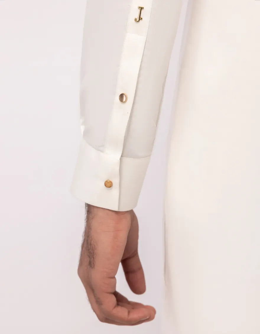 Blended Off White Kurta Trouser - J. Junaid Jamshed