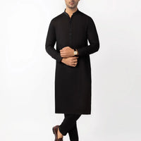 Blended Black Kurta Trouser - J. Junaid Jamshed