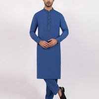 Polyester Blue Kurta Trouser - J. Junaid Jamshed