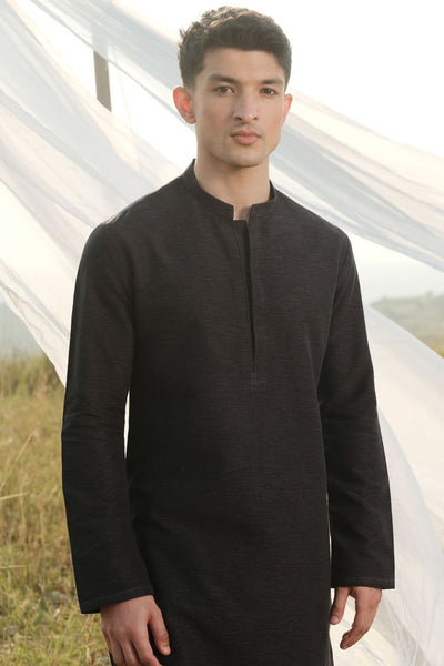 Cotton Black Kurta Trouser - J. Junaid Jamshed