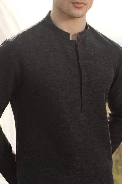 Cotton Black Kurta Trouser - J. Junaid Jamshed