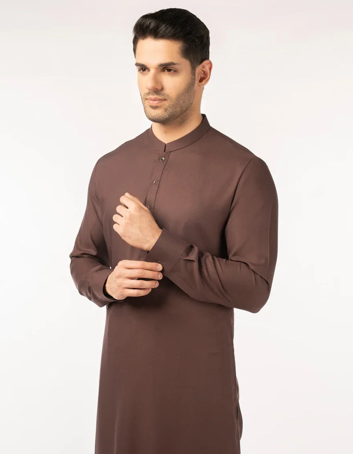 Blended Brown Shalwar Kameez - J. Junaid Jamshed