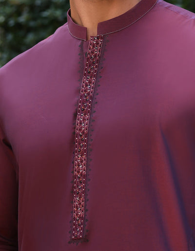 Cotton Purple Kurta Trouser - J. Junaid Jamshed