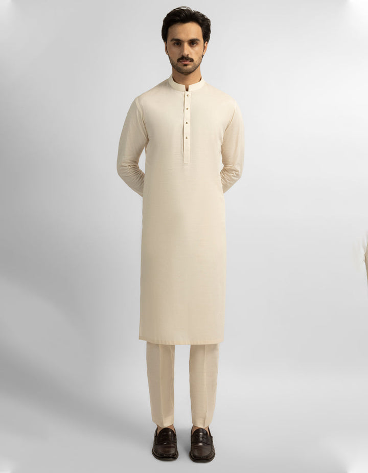 Cotton Fawn Kurta Trouser - J. Junaid Jamshed