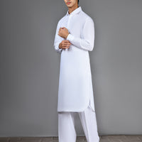 Blended White Shalwar Kameez- J. Junaid Jamshed