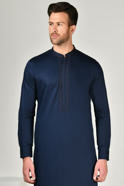 Cotton Blue Shalwar Kameez - J. Junaid Jamshed