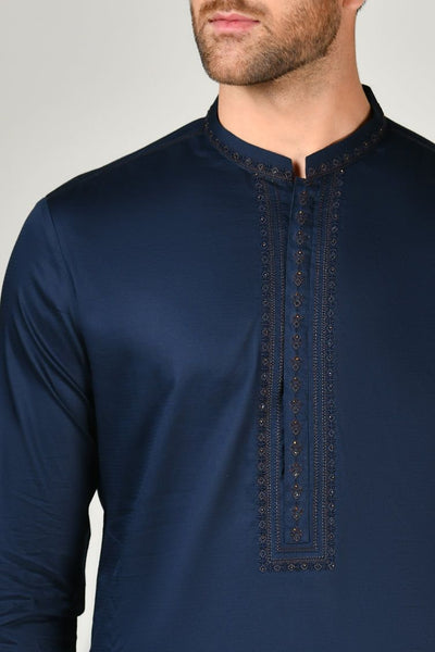 Cotton Blue Shalwar Kameez - J. Junaid Jamshed