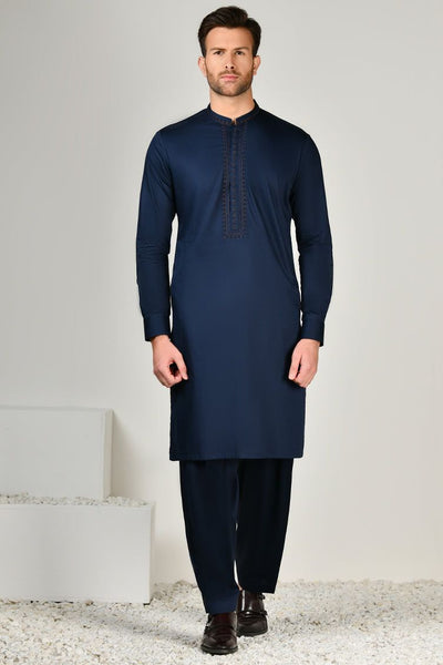 Cotton Blue Shalwar Kameez - J. Junaid Jamshed