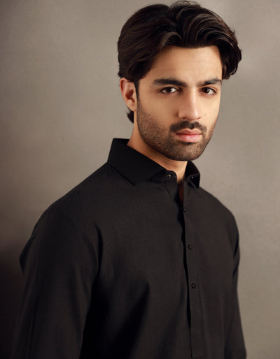 Blended Black Shalwar Kameez - J. Junaid Jamshed