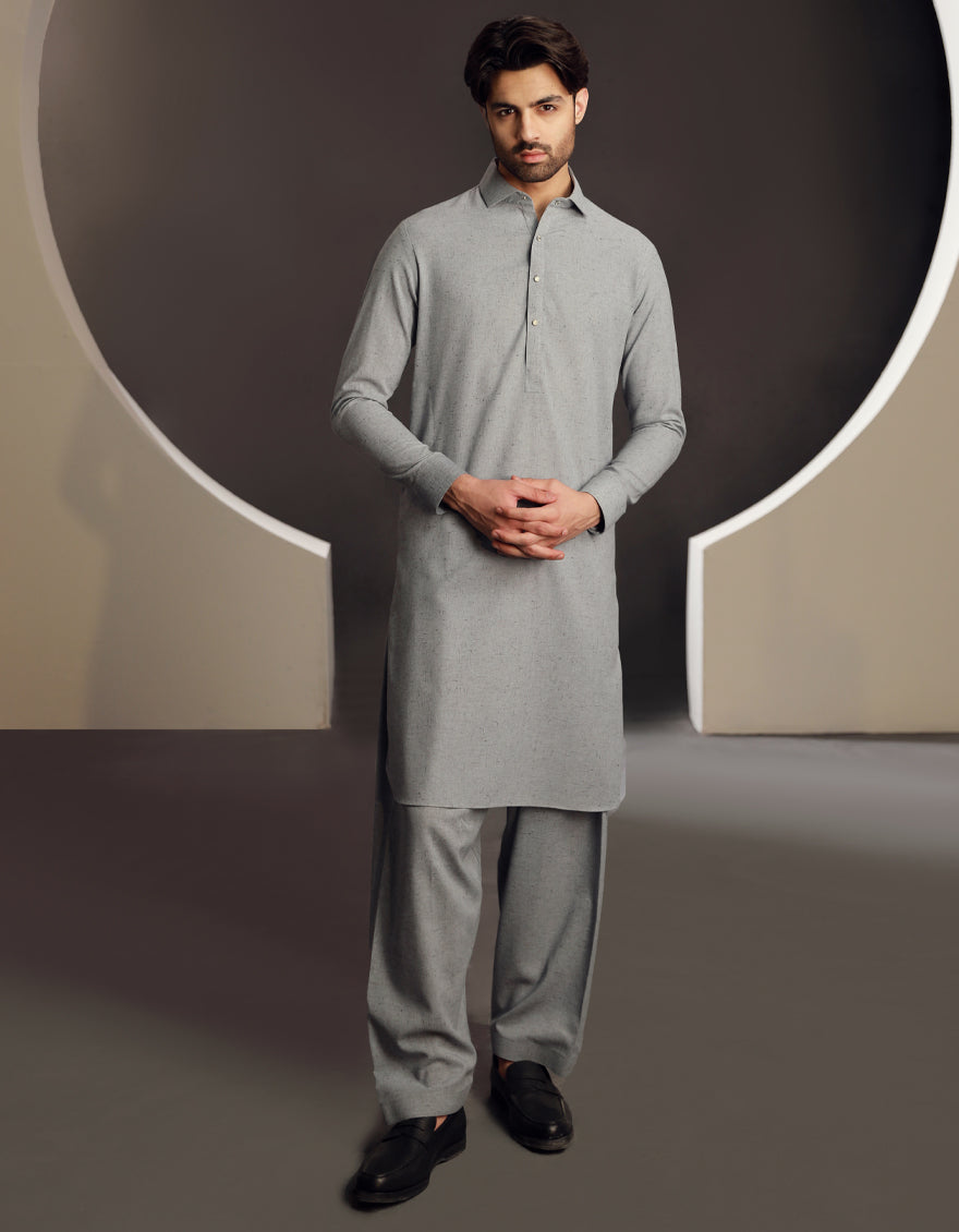 Blended Blue Shalwar Kameez - J. Junaid Jamshed