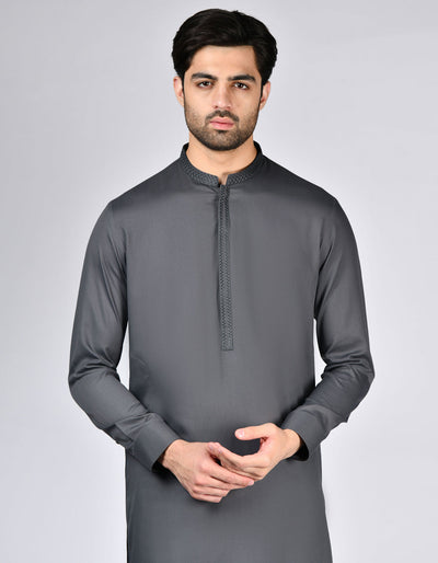 Blended Grey Shalwar Kameez - J. Junaid Jamshed