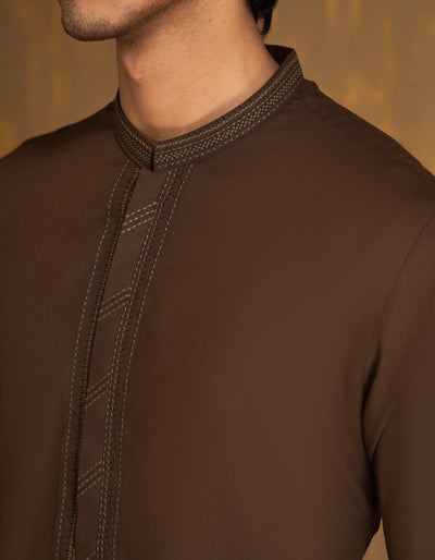 Blended Brown Shalwar Kameez - J. Junaid Jamshed