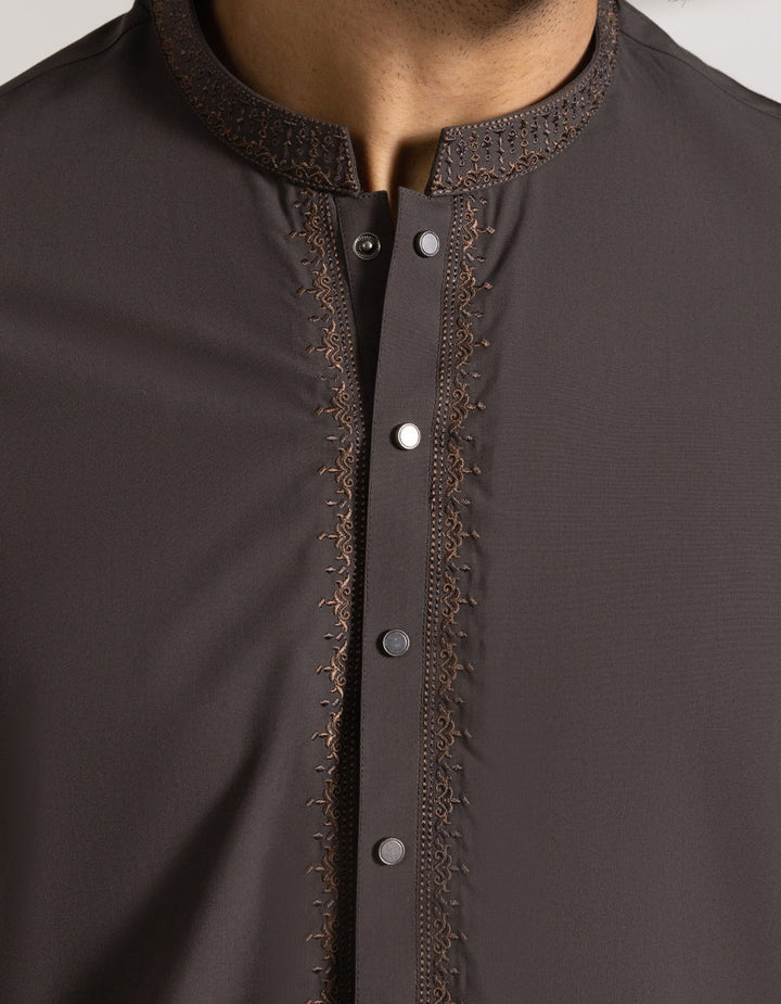 Blended Brown Shalwar Kameez - J. Junaid Jamshed