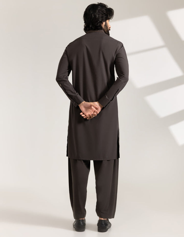 Blended Brown Shalwar Kameez - J. Junaid Jamshed