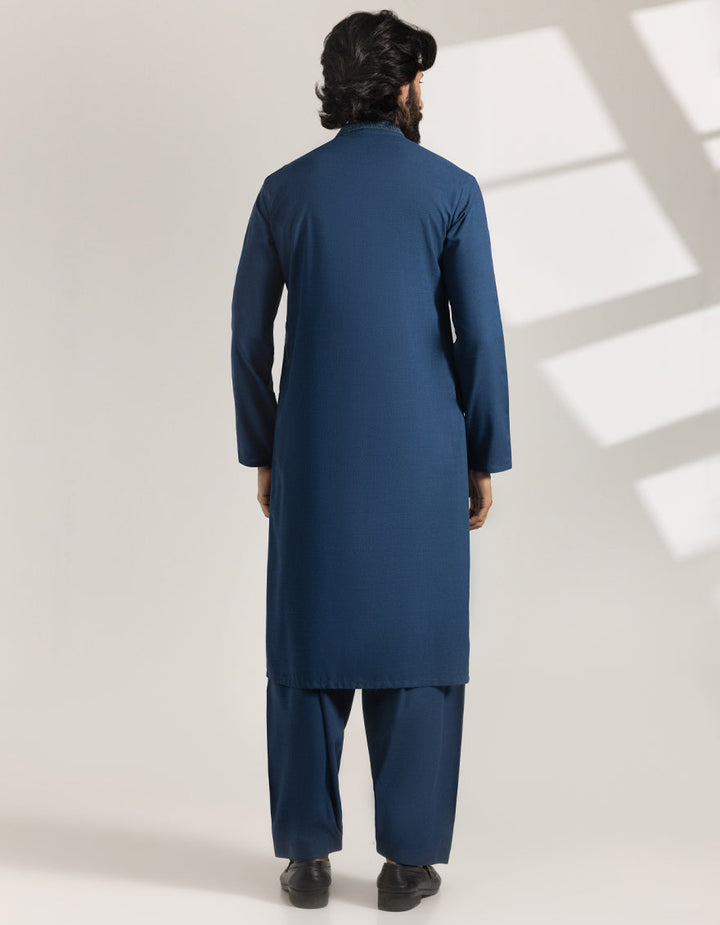 Blended Blue Shalwar Kameez - J. Junaid Jamshed