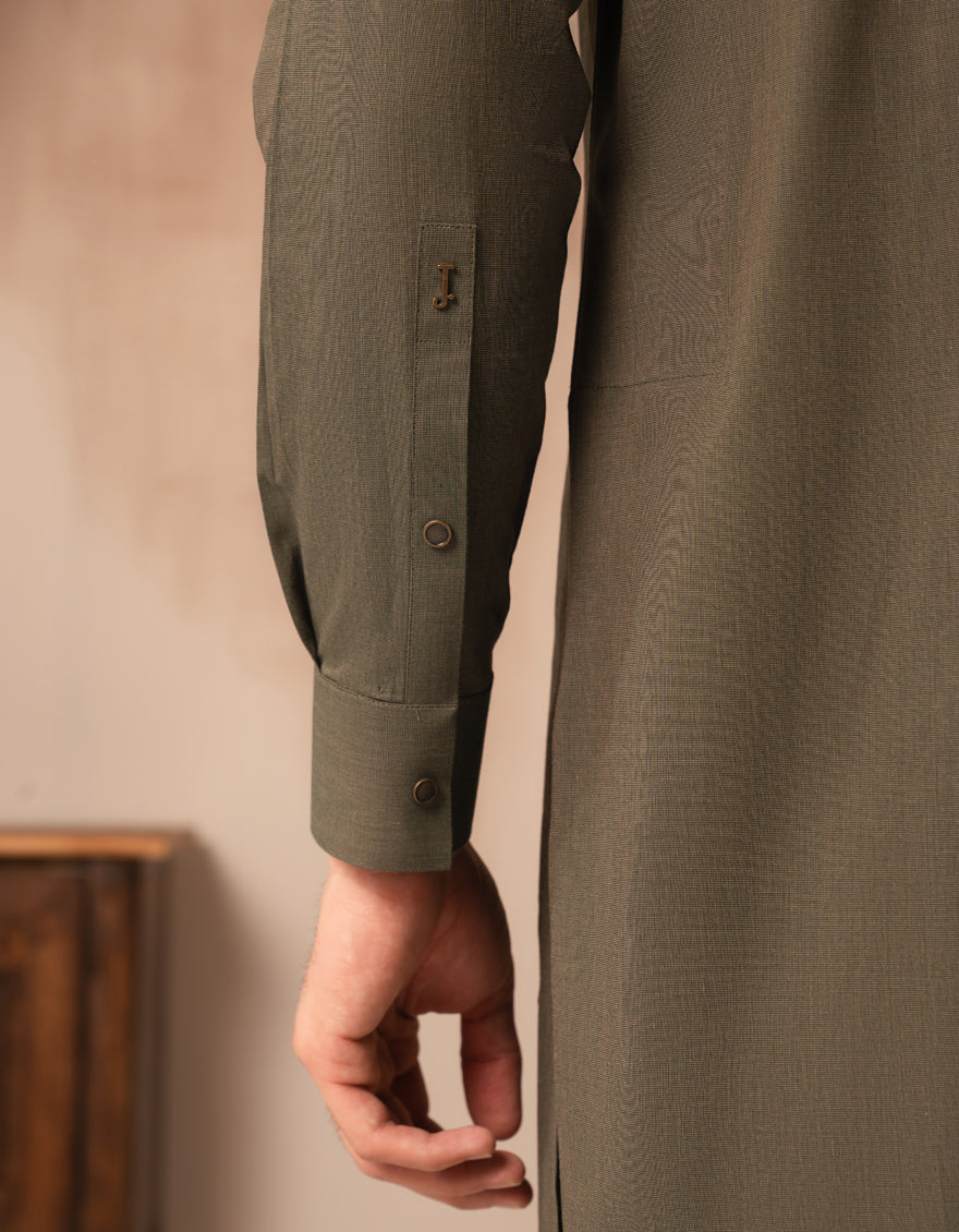 Cotton Green Shalwar Kameez - J. Junaid Jamshed