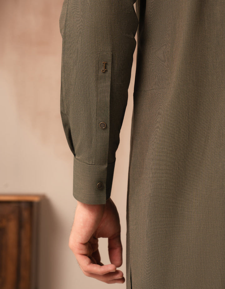 Cotton Green Shalwar Kameez - J. Junaid Jamshed