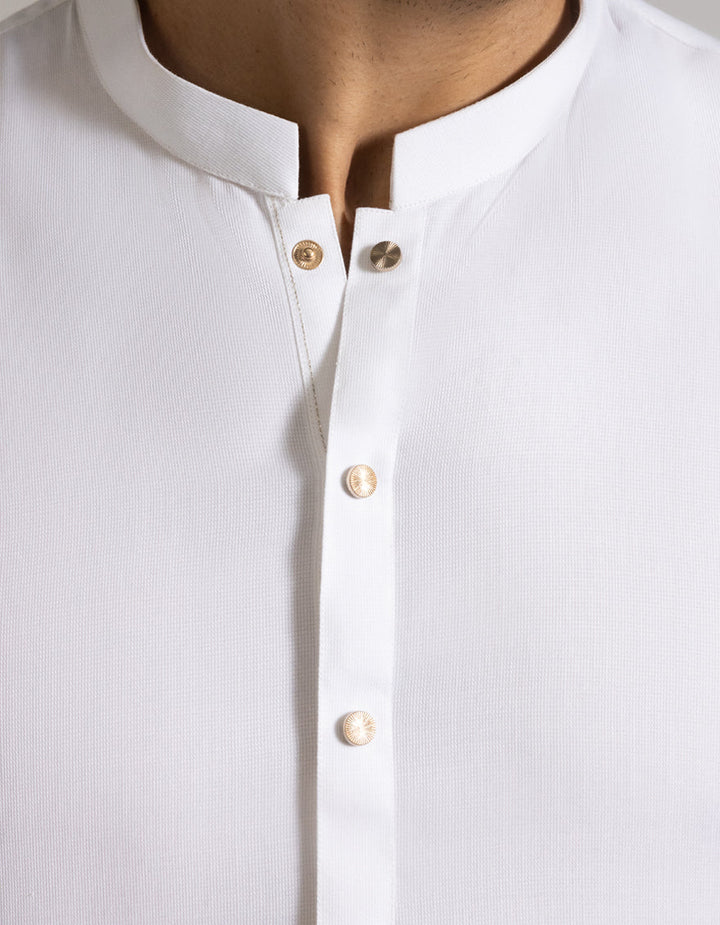 Blended White Shalwar Kameez - J. Junaid Jamshed