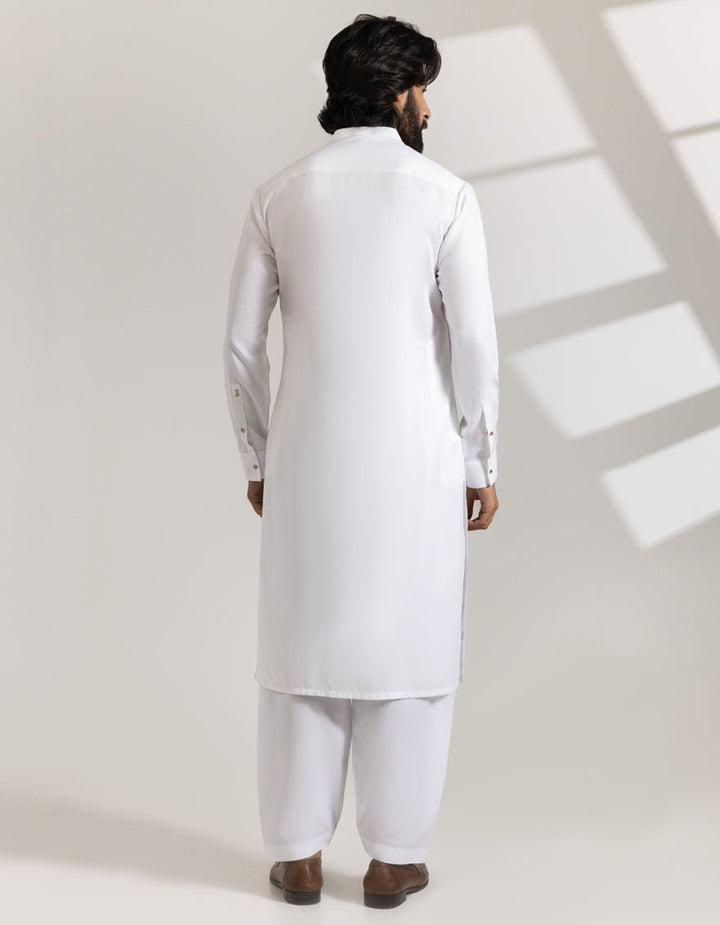Blended White Shalwar Kameez - J. Junaid Jamshed