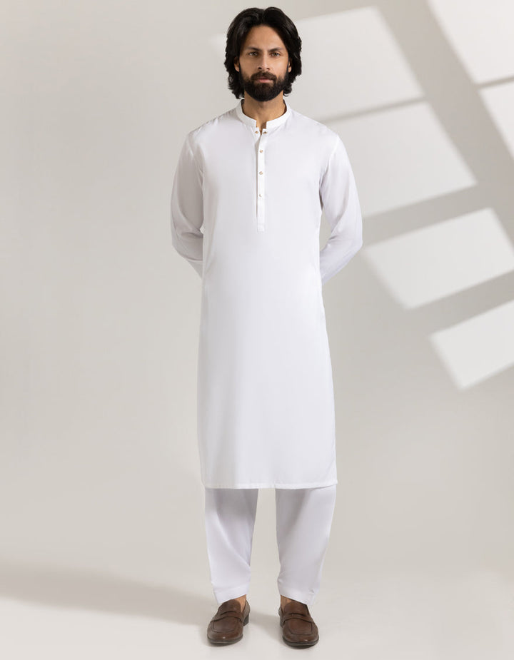 Blended White Shalwar Kameez - J. Junaid Jamshed