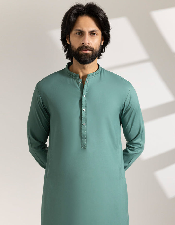 Blended Green Shalwar Kameez - J. Junaid Jamshed