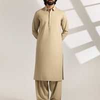 Blended Khaki Shalwar Kameez - J. Junaid Jamshed