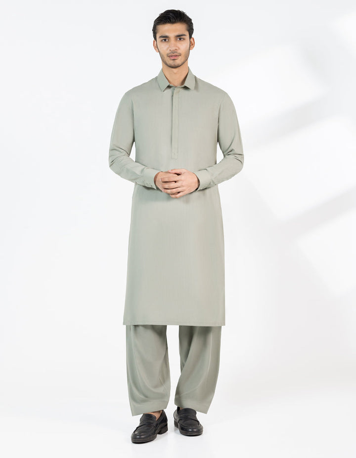 Blended Sage Green Shalwar Kameez - J. Junaid Jamshed