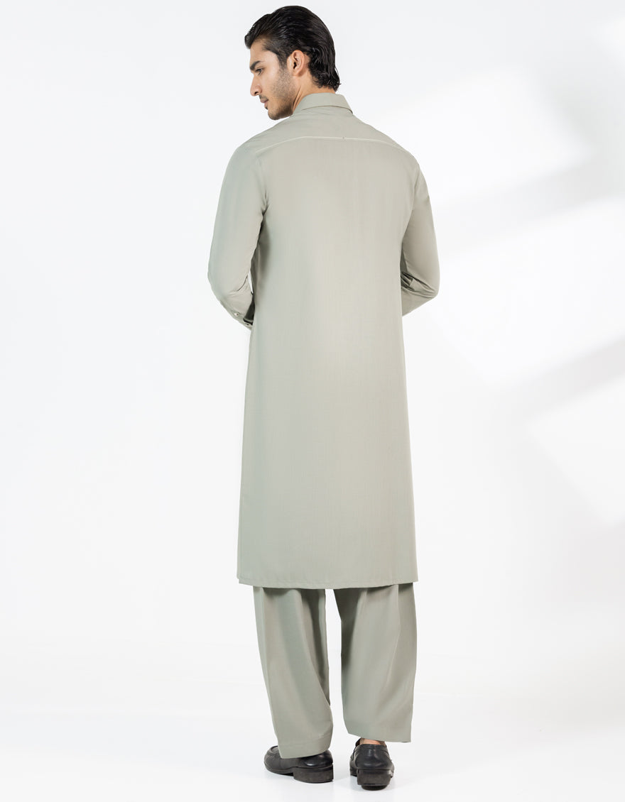 Blended Sage Green Shalwar Kameez - J. Junaid Jamshed