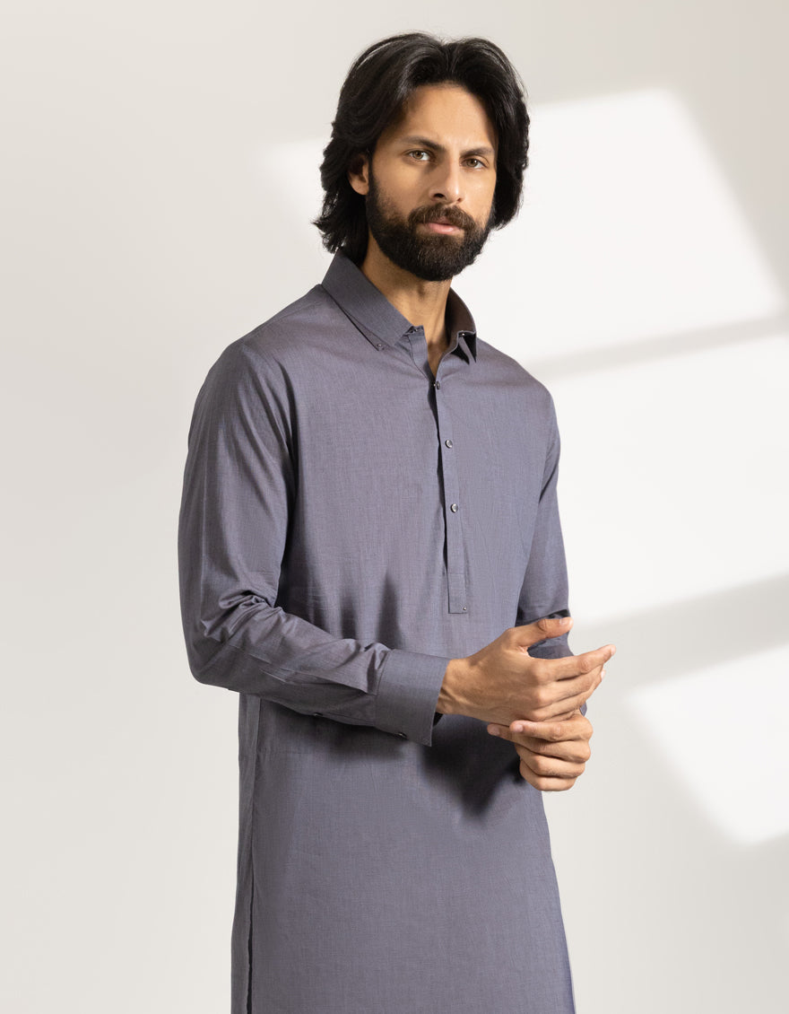 Cotton Purple Shalwar Kameez - J. Junaid Jamshed
