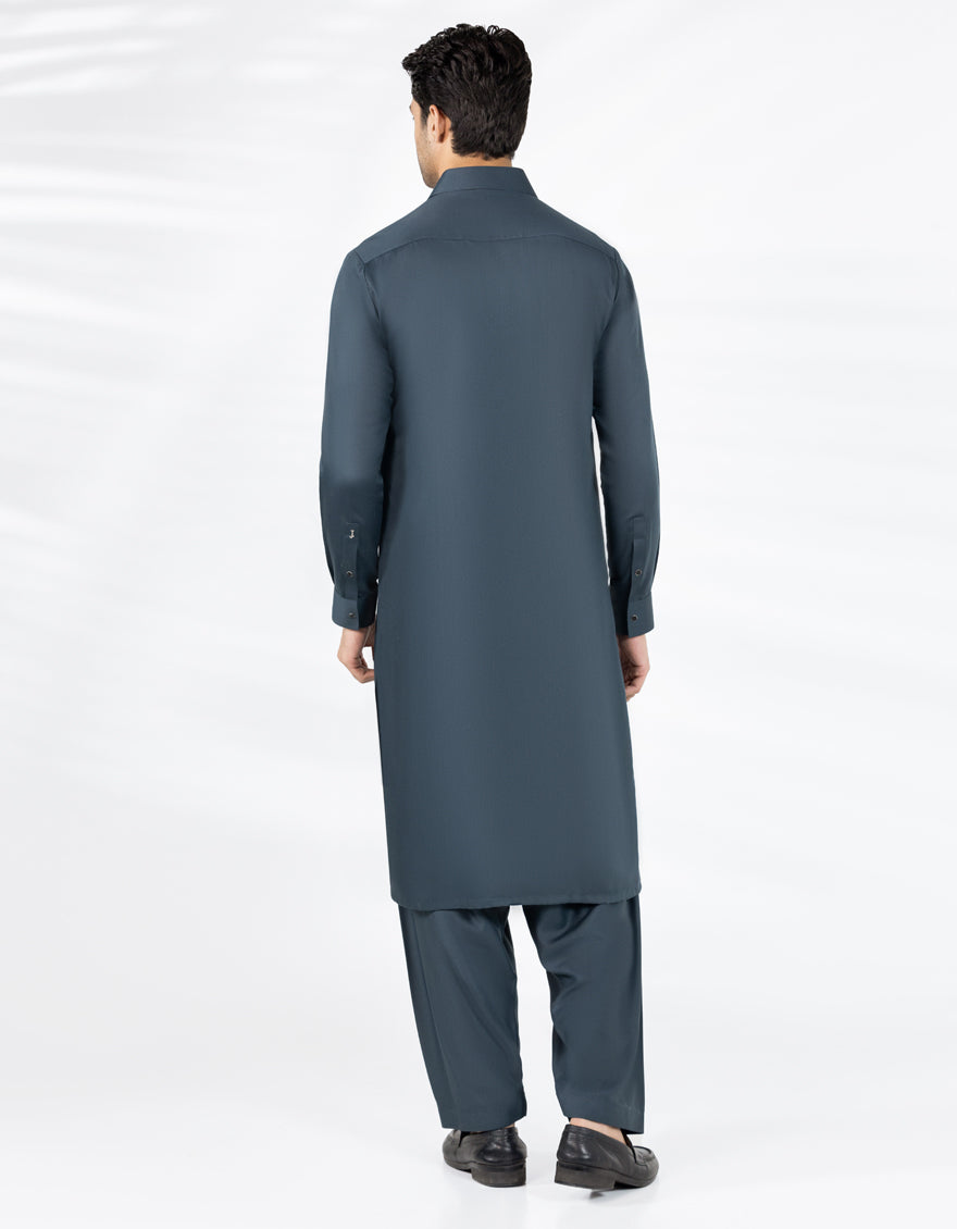 Blended Midnight Grey Shalwar Kameez - J. Junaid Jamshed