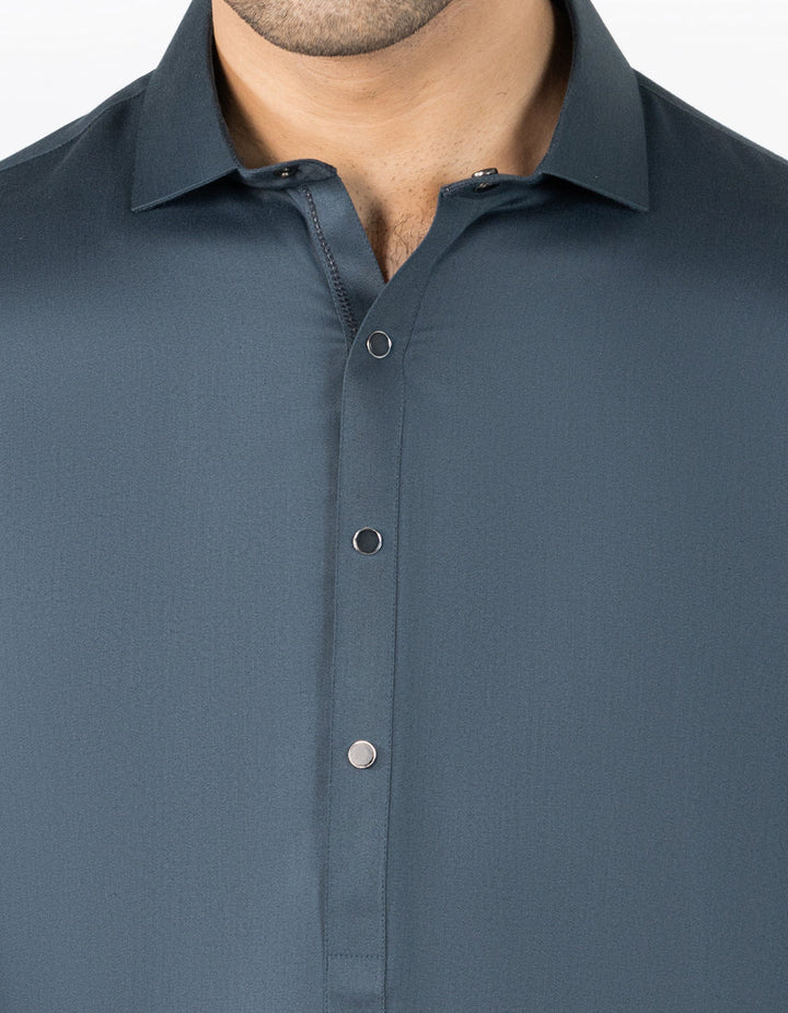 Blended Midnight Grey Shalwar Kameez - J. Junaid Jamshed