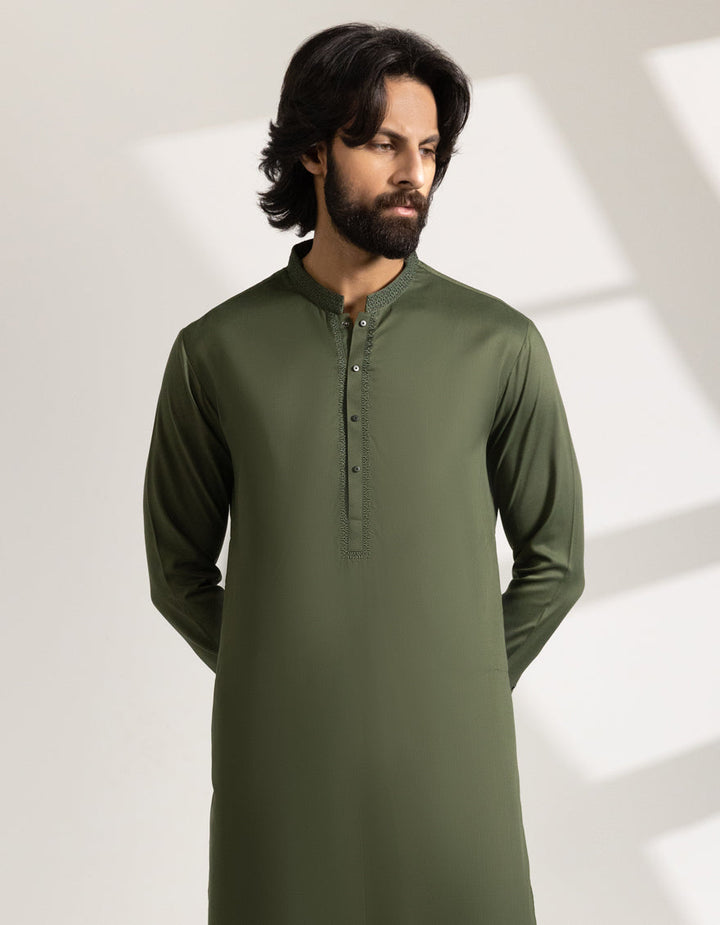 Blended Green Shalwar Kameez - J. Junaid Jamshed