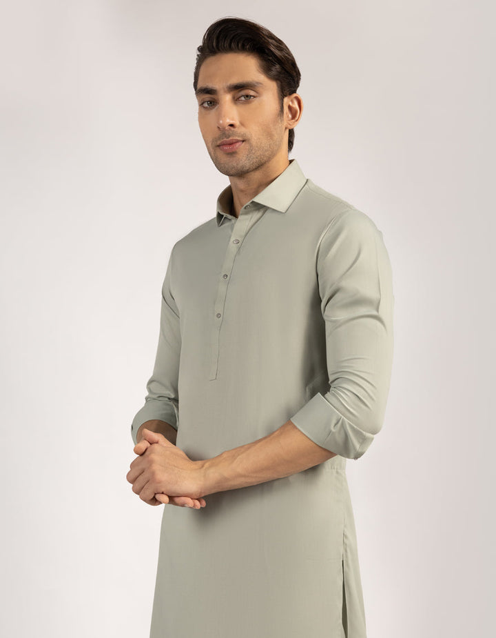 Blended Light Green Shalwar Kameez - J. Junaid Jamshed
